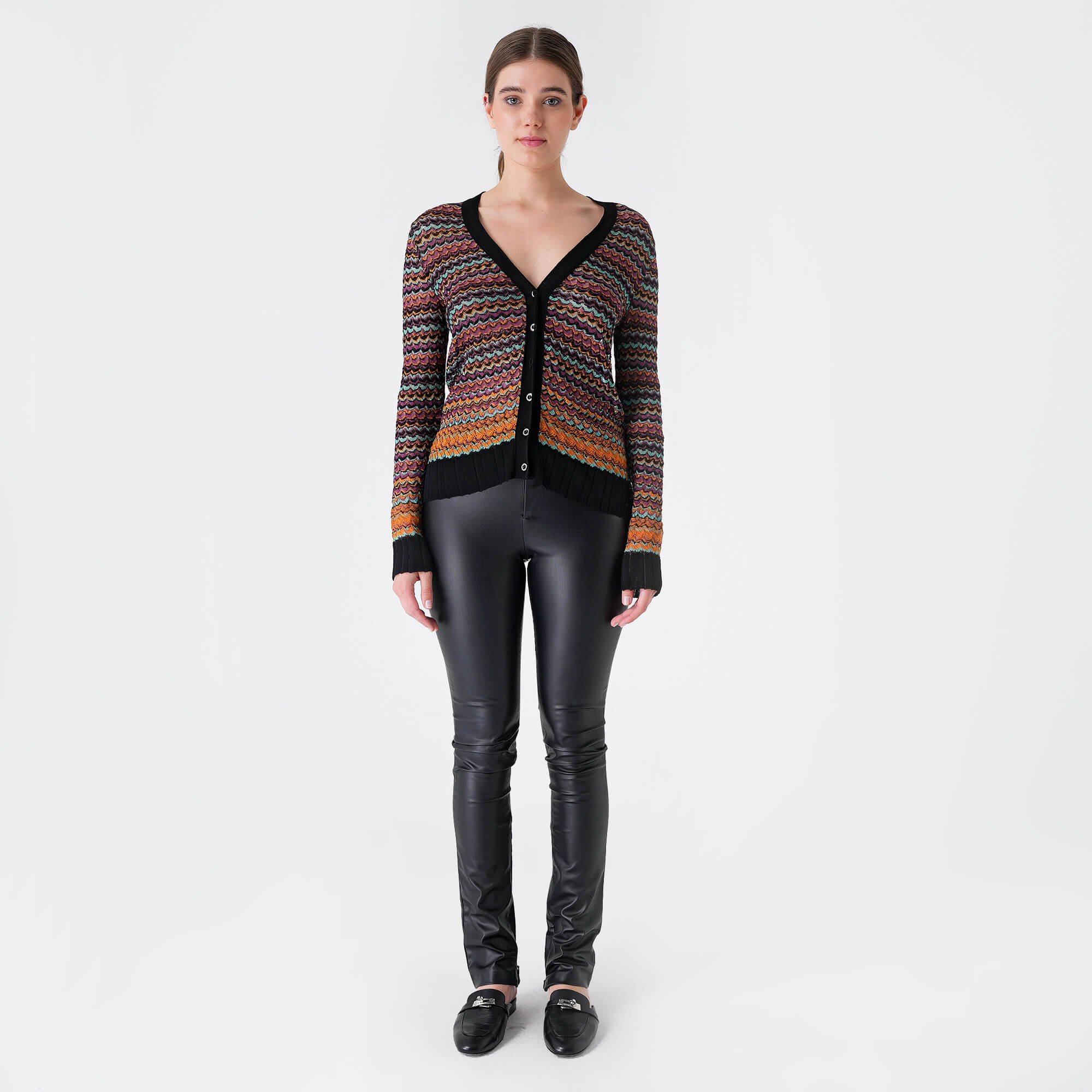 Missoni Mare - Black&Multicolor Zigzag Knitted Cardigan 